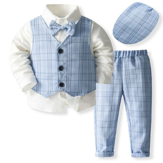 MEZZALL Baby Boy Clothes Suits Tuxedo Gentleman Outfits Formal Dress Shirt+Vest+Pants Baby Suit Sets Soft Toddler Wear