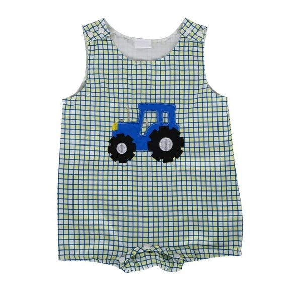 MEZZALL Baby Boy Girl Overalls Outfit Sleeveless Farm Romper Plaid Straps Jumpsuit One Piece Playsuit Summer Clothes