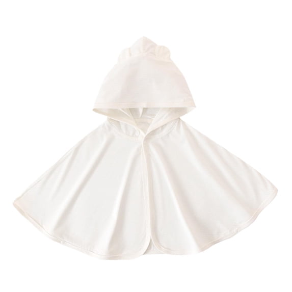 MEZZALL Baby Boys Girls Sun Protective Cape Full Zip UPF 50+ Clothing Outdoors Breathable Cape Comfort Toddler Dailywear, White, 1-3 Years