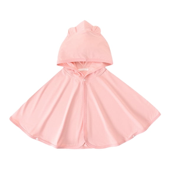 MEZZALL Baby Boys Girls Sun Protective Cape Full Zip UPF 50+ Clothing Outdoors Breathable Cape Relaxed Fit Toddler Dailywear, Pink, 3-5 Years
