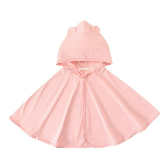 MEZZALL Baby Boys Girls Sun Protective Cape Full Zip UPF 50+ Clothing Outdoors Breathable Cape Versatile Toddler Dailywear, Pink, 0-1 Years
