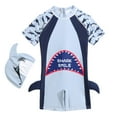 thumbnail image 1 of MEZZALL Baby Boys Swimsuit Vacation Hawaii Beachwear Short Sleeve Cartoon Cute Toddler Kids Student Swimwear, Grey, 18-24 Months, 1 of 3