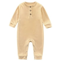 MEZZALL Baby Clothing Long Sleeve O-Neck Jumpsuits Long Baby Onesie Autumn Solid Color One-Pieces 0-12M Birthday Toddler Child Dailywear