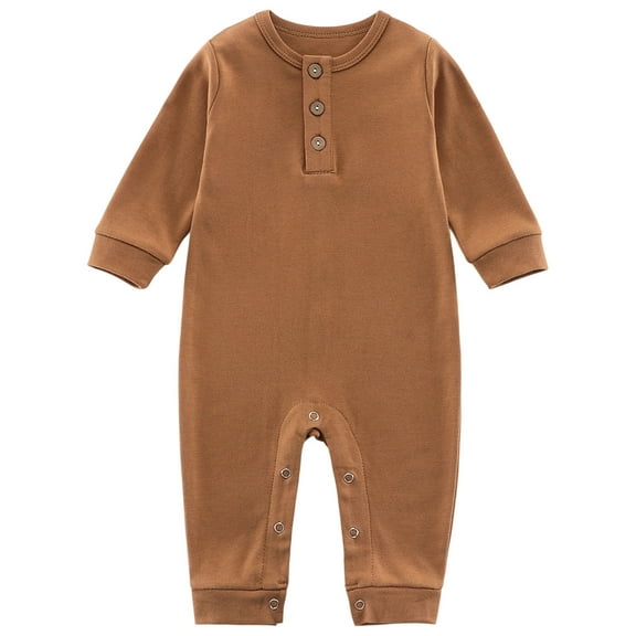 MEZZALL Baby Clothing Long Sleeve O-Neck Jumpsuits Long Baby Onesie Autumn Solid Color One-Pieces 0-12M Lovely Toddler Child Dailywear