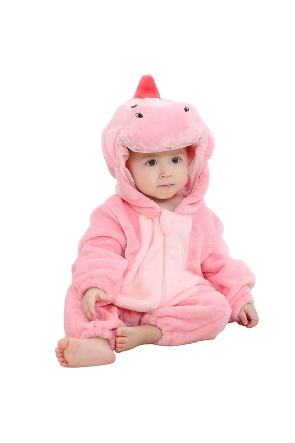 Baby Dinosaur Bodysuit Onesie Baby Flannel Romper Soft Cartoon Warm Winter One-Pieces For Toddler 0 4-Years Versatile Baby Dailywear