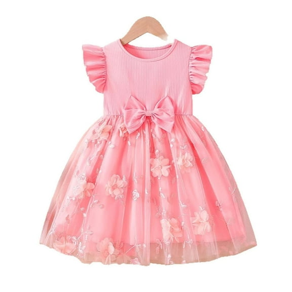 MEZZALL Baby Girl Dresses Spring And Fall Long Sleeve Heart Pattern Patchwork Baby Dress 12-24 Month Relaxed Fit Baby Sundress