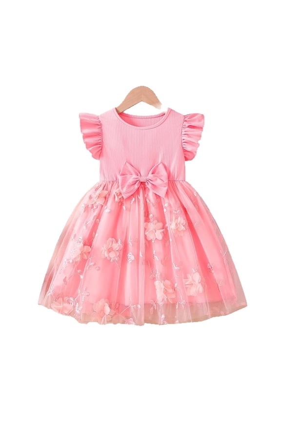 Baby Girl Dresses Spring And Fall Long Sleeve Heart Pattern Patchwork Baby Dress 7-8 Years Versatile Baby Sundress