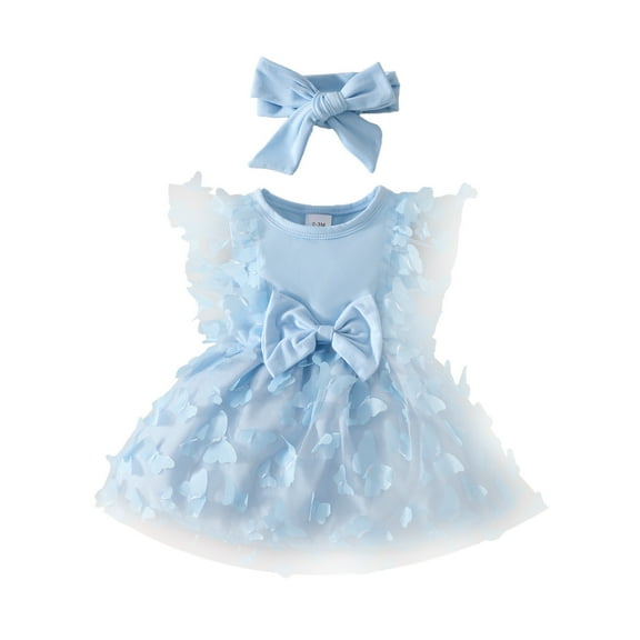 MEZZALL Baby Girl Flower Dress Summer Tutu Boho Princess Wedding Birthday Party Dresses For Girls Newborn Infants Toddler Sundress Boho / 6-12 Months