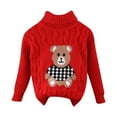 thumbnail image 1 of MEZZALL Baby Girl Sweater Toddler O-Neck Knitted Sweatshirt Fall Winter Pullover Tops Knitwear Stylish Dailywear, Red, 4-5 Years, 1 of 4