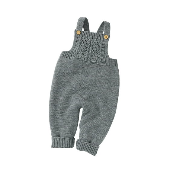 MEZZALL Baby Girls Boys Solid Color Spring Winter Long Pants Knit Spaghetti Trousers Clothes Trendy Dailywear, Grey, 0-6 Months
