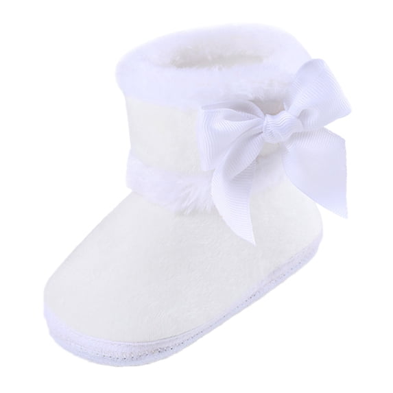 MEZZALL Baby Girls Boys Warm Shoes Soft Booties Soft Comfortable Boots Warming And Fashion Snow Boots Trendy Footwear, White, 12-18 Months