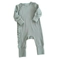 thumbnail image 1 of MEZZALL Baby Girls Jumpsuits O-Neck Onesie Bodysuits Long Sleeve Romper Sleepwear Stretchy Ribbed Toddler 0-24 Months Daily Party One-Pieces Classic Child Dailywear, 1 of 7