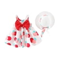 thumbnail image 1 of MEZZALL Baby Girls Kids Dresses Summer Toddler Floral Ruched Sleeveless Dress Sundress, Red, 2-3 Years, 1 of 3
