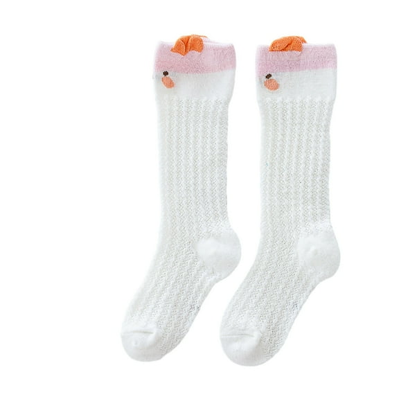 MEZZALL Baby Girls Knee High Socks Soft Breathable Summer Long Socks For Toddler Comfortable Everyday Wear Children 0-3 Lovely Cartoon Clothing