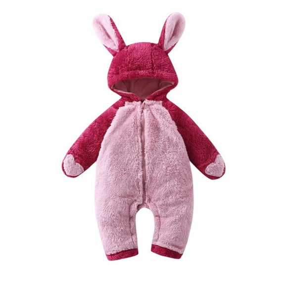 MEZZALL Baby Girls O-Neck Bodysuit Cartoon Onesies Winter Warm Romper Jumpsuit Soft Cute Bunny Panda Outfits Cozy Homewear Toddler Outfits Jumpsuits Cute Clothing