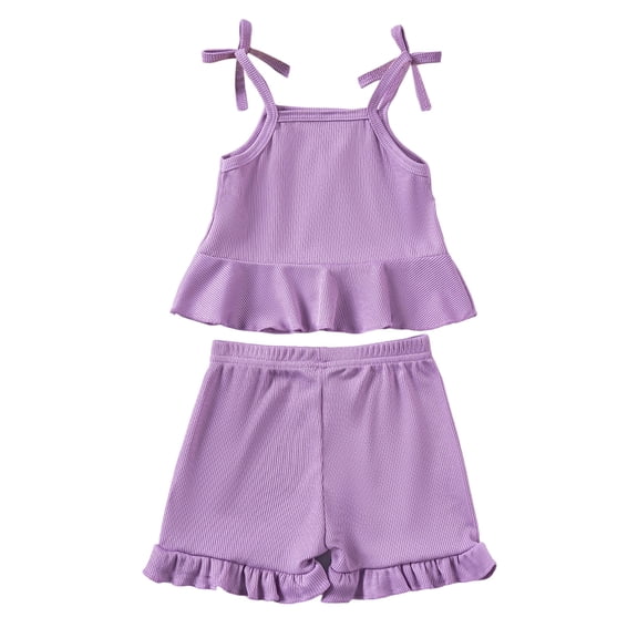 MEZZALL Baby Girls Summer Outfits 2PCS Sets Casual Sleeveless Camis Tops Shorts Outfits Sets For Toddler Beach School Party Yoga Dailywear Birthday / 68