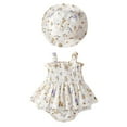 thumbnail image 1 of MEZZALL Baby Girls Summer Outfits Cute Floral Sleeveless Bodysuit One-Pieces O-Neck Onesie Sun Hat Romper Casual Clothes For Toddler Dailywear Birthday / 9-12 Months, 1 of 9