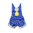 thumbnail image 1 of MEZZALL Baby Girls Summer Romper Cute Overalls With Design Soft & Breathable Outfits For & Toddler, Dark Blue, 3-4 Years, 1 of 2