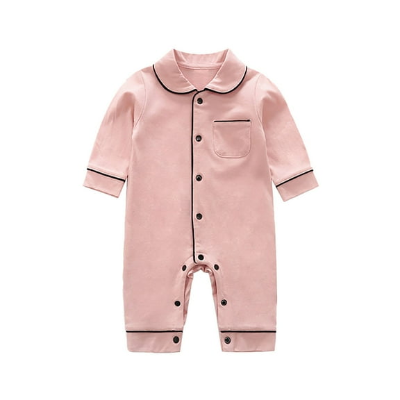 MEZZALL Baby Long Sleeve Pajamas Clothing Spring Fall Baby Home Onesie Children Clothing Stylish Loungewear, Pink, 3-6 Months