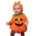 thumbnail image 1 of MEZZALL Baby Onesie Halloween Pumpkin Design Hooded Long Sleeve Toddler Zipper Bodysuits Cute Fall Winter Clothes, 1 of 6