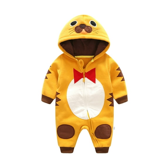 MEZZALL Baby Ribbed Pajamas Girls Boys Zipper Long Sleeve Romper Jumpsuit Cozy Loungewear, Yellow, 3-6 Months