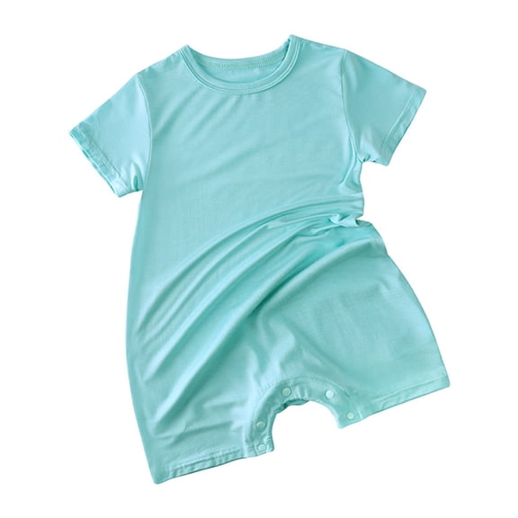 MEZZALL Baby Romper Unisex Boys Girls Footless Short Sleeve Rompers Jumpsuit Sleep And Play Clothes Trendy Loungewear, Green, 0-3 Months
