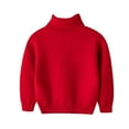 thumbnail image 1 of MEZZALL Baby Sweater Toddler O-Neck Knitted Sweatshirt Fall Winter Pullover Tops Turtleneck Sweater Knitwear Soft Dailywear, Red, 5-6 Years, 1 of 3
