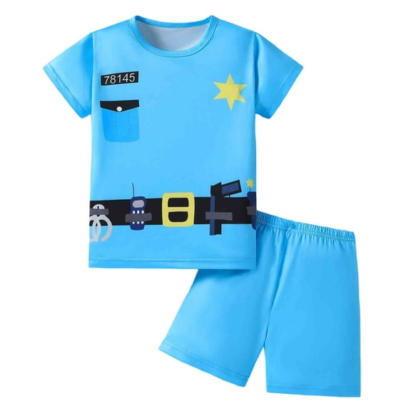 MEZZALL Baby Toddler Short Sleeve 2PCS Set Soft Summer Outfits With Breathable T-Shirt Tshirts Tee & Shorts, Sky Blue, 2-3 Years