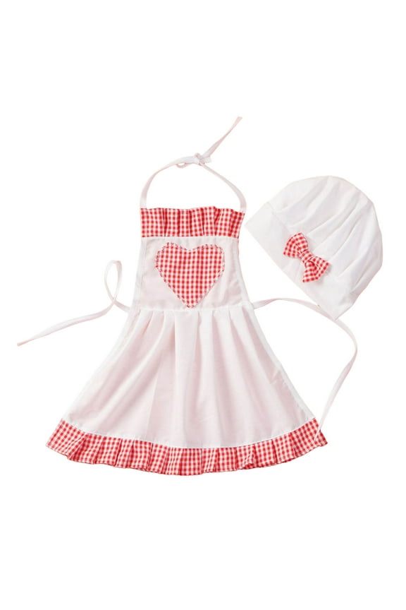 Baby White Chef Photography Prop Baby Photo Props Outfits Hat Apron Chef Cozy Dailywear, Pink, 6-12 Months