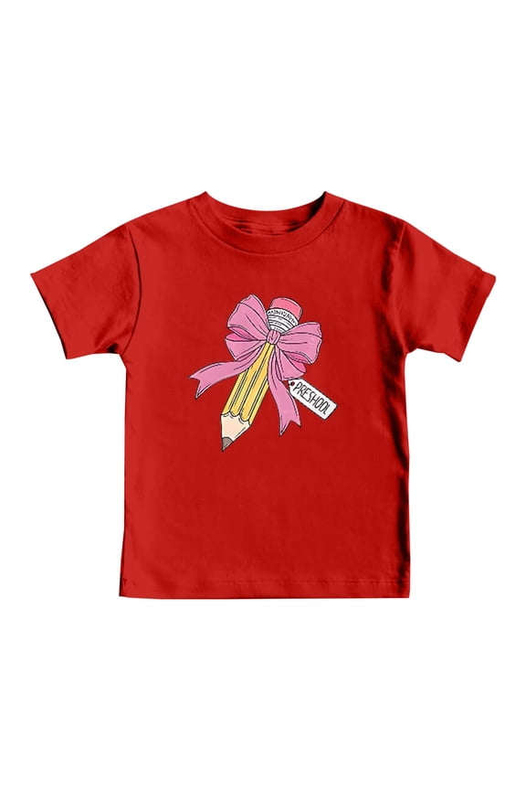 Back To School Boys Graphic Tops Kids Short Sleeve Tee O-Neck Comfortable Shirt For Children Youth Casual Wear Holiday Toddler Blouses Clothing