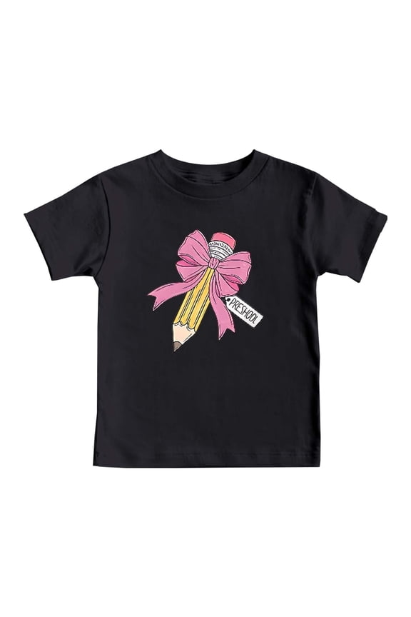 Back To School Boys Graphic Tops Kids Short Sleeve Tee O-Neck Comfortable Shirt For Children Youth Casual Wear Versatile Toddler Blouses Clothing