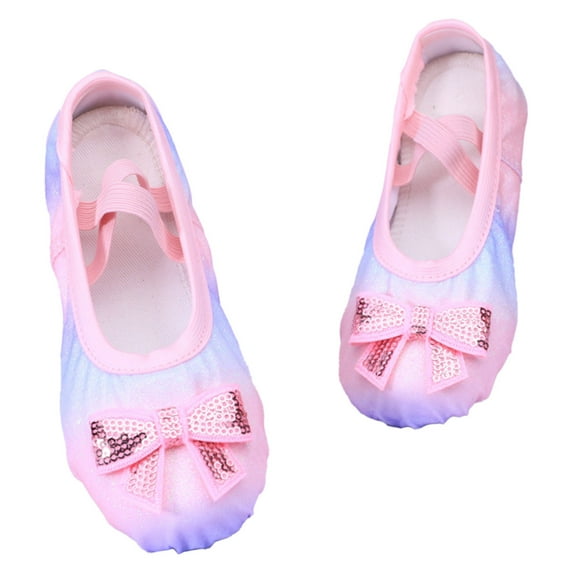 MEZZALL Ballet Slippers Dance Shoes Split Leather Sole For Children Cozy Footwear, 4.5-5 Years
