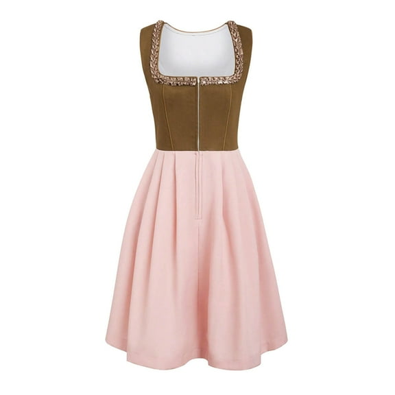 MEZZALL Bavarian Dress Women's Retro Dresses Short Sleeve Holiday Carnival Party Festival Sundress Trendy