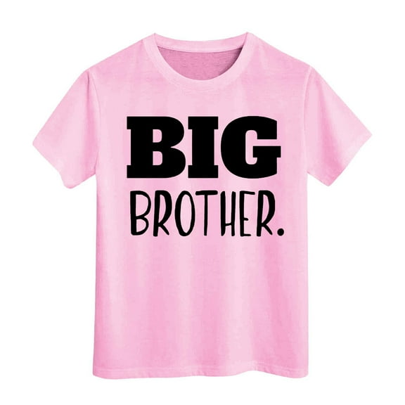 MEZZALL Big Brother T-Shirt For Toddler Promoted To Big Announcement Baby Boys, Pink, 6-7 Years