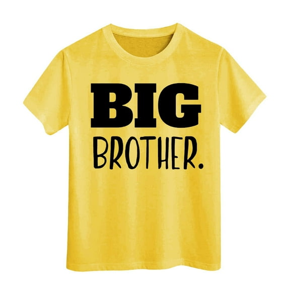 MEZZALL Big Brother T-Shirt For Toddler Promoted To Big Announcement Baby Boys, Yellow, 6-7 Years