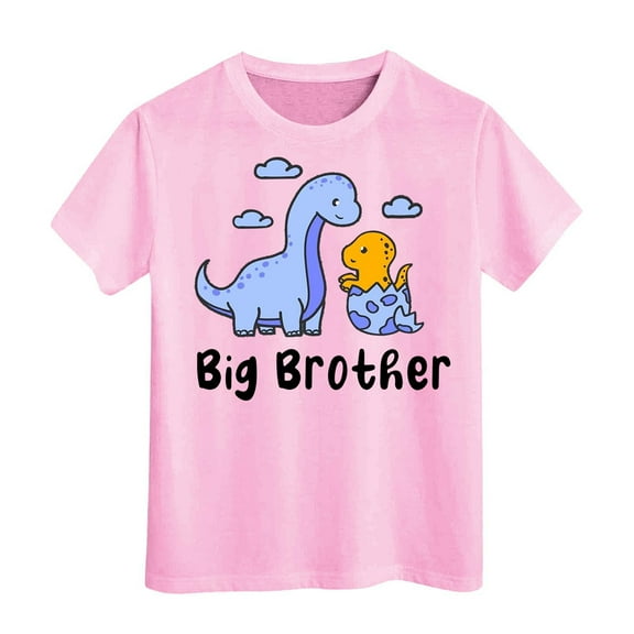 MEZZALL Big T-Shirt Tshirts Tee For Toddler Boys Big Bro T-Shirt Tshirts Tee Pregnancy Announcement Short Sleeve Clothes, Pink, 3-4 Years