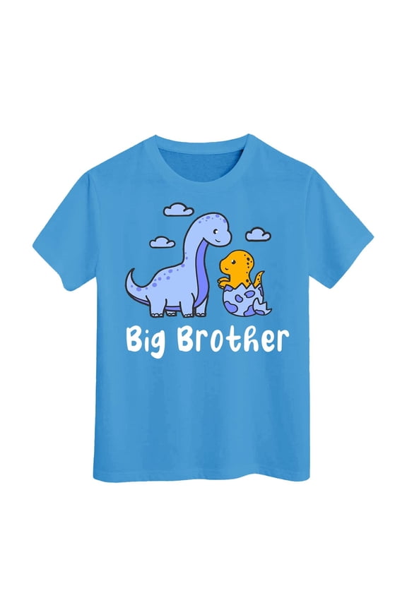 Big T-Shirt Tshirts Tee For Toddler Boys Big Bro T-Shirt Tshirts Tee Pregnancy Announcement Short Sleeve Clothes, Sky Blue, 3-4 Years