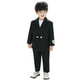 thumbnail image 1 of MEZZALL Boys Business Suits Coat 3PCS Outfits Sets Tuxedo Set For Kids Formal Blazers Suit For Boys With Pants Necklace Set Slim Cozy Toddler Baby Wear 5-6Y, 1 of 6