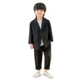 thumbnail image 1 of MEZZALL Boys Business Suits Coat 3PCS Outfits Sets Tuxedo Set For Kids Formal Blazers Suit For Boys With Pants Necklace Set Slim Cute Toddler Baby Wear 11-12Y, 1 of 5