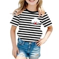 thumbnail image 1 of MEZZALL Boys Carnival Clown Striped Short Sleeve O-Neck T-Shirt Colorful Graphic Tee For Kids Party And Casual Play Boho Toddler Blouses Tops, 1 of 4
