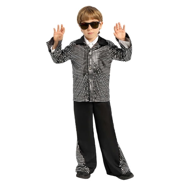 MEZZALL Boys Carnival Sets Disco Dance Outfits Kids Performance Stage Wear Party Outfits For Boys Toddler Children Retro Disco Dance Outfits Leisure Baby Dailywear