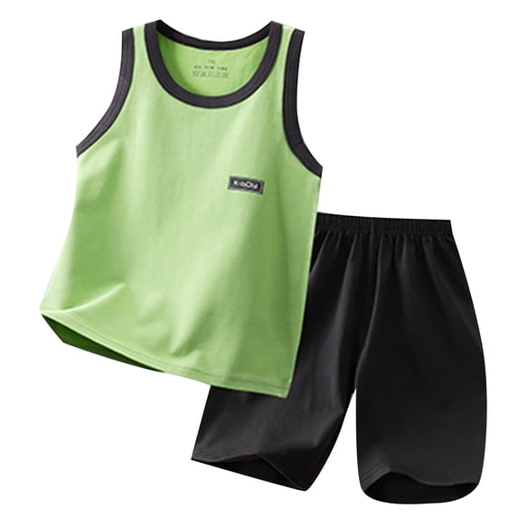 MEZZALL Boys Casual Sports Summer Shorts Vest T-Shirt And Shorts 2PCS Outfits Sets 6-7 Years Leisure Baby Wear