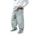 thumbnail image 1 of MEZZALL Boys Casual Straight Leg Jeans Loose Denim Pants With Pockets Trousers Leisure Toddler Baby Wear 7-8Y, 1 of 7