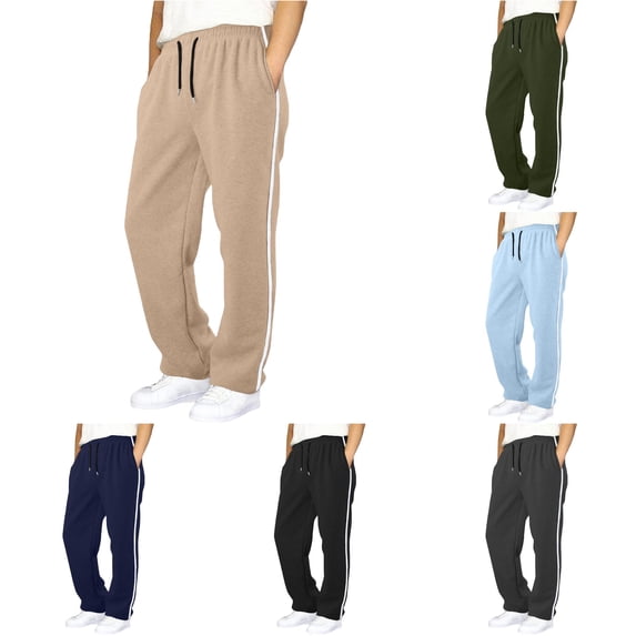 MEZZALL Boys Classic Track Joggers Side Tape Design Loose Fit Soft Fabric Daily Walking Workout Pants With Pockets, 11-12 Years
