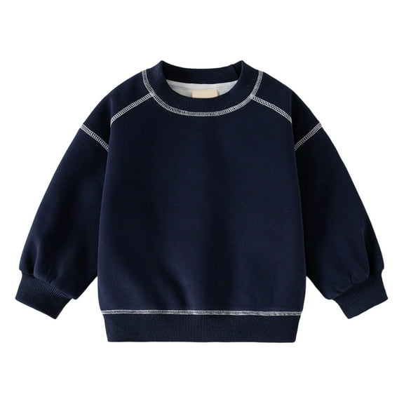 MEZZALL Boys Crewneck Sweatshirt Kids Pullover Tops Contrast Stitching Casual Long Sleeve Shirt For Toddler Children Comfortable Daily Wear Soft Cartoon Clothing