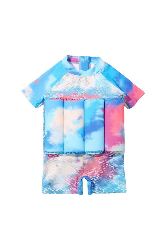 Boys Girls Cartoon Printed Swimsuits Buoyancy Swimsuits Training Suits Children Swimsuits Beach Sports Summer Swimsuits Floral Swimsuits Toddler Beachwear Holiday / 100-L