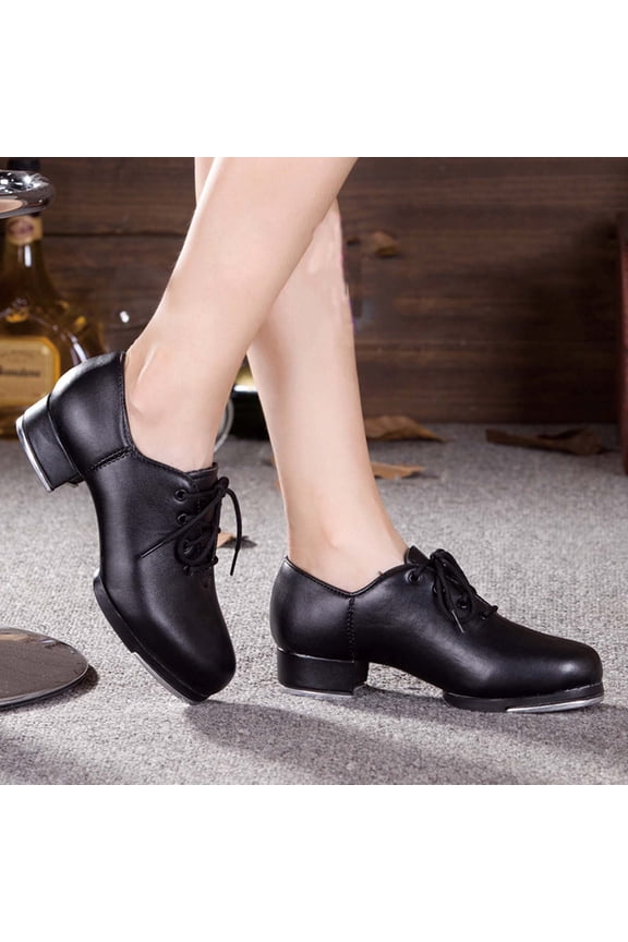 Boys Girls Children Black Tap Dance Shoes Soft Sole Comfortable Lightweight Lightweight Casual Sports Outdoor Activities Comfort Adorable Casual Kids Princess Solid Color Footwear