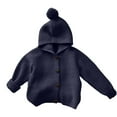 thumbnail image 1 of MEZZALL Boys Girls Hooded Cardigan Sweater Long Sleeve Soft Knit Fall Winter Coats Jackets With Design Details Kids Children Solid Color Lovely Clothes, 1 of 2