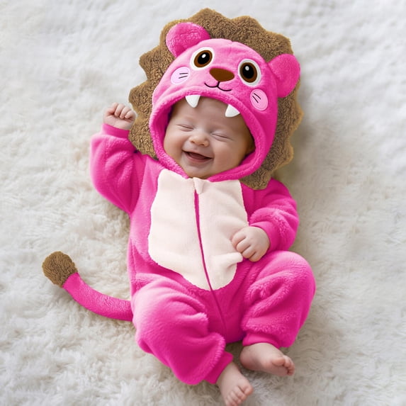 MEZZALL Boys Girls Jumpsuit Long Sleeve Cartoon Hood Romper Clothes Zip Up Onesie One-Pieces
