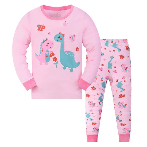 MEZZALL Boys Girls Long Sleeve Pajama Set Kids Sleepwear Outfits Soft Comfortable Loungewear For Toddler Children 1-9 Years Birthday Cartoon Clothing